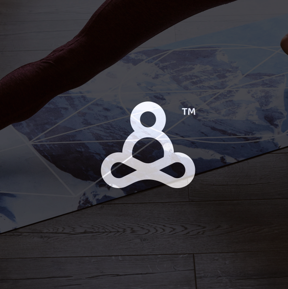 Yoga mat design with the title 'Fun Yoga Logo for Men'