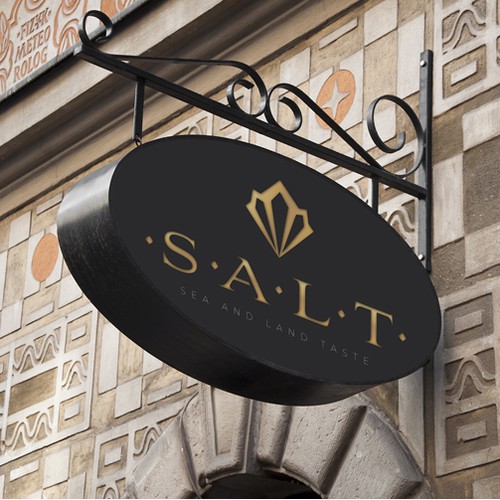 Restaurant logo with the title 'Luxury logo design for SALT restaurant'