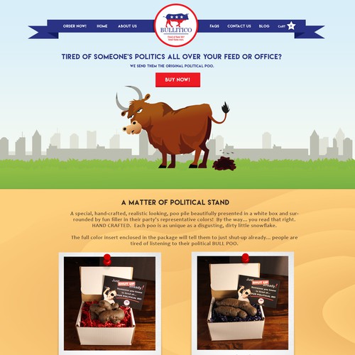 Political campaign design with the title 'Bullitico political poo caimpaign'