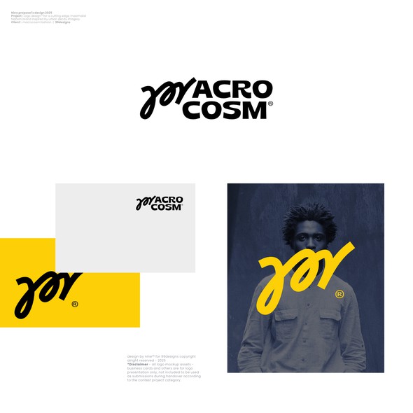 Brand logo with the title 'MACROCOSM® – Bold Maximalist Identity'
