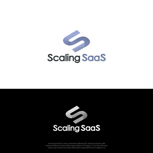 Isometric logo with the title 'Bold isometric logo for ScalingSaaS'