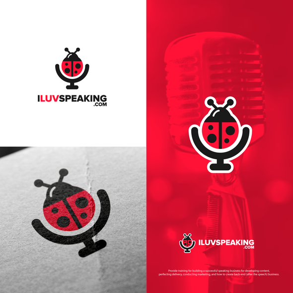 Ladybug logo with the title 'Bold logo for I Luv Speaking'