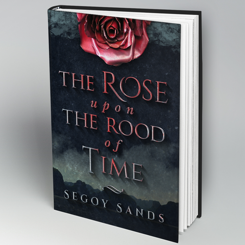 Historical book cover with the title 'Book cover, The Rose Upon The Rood of Time'