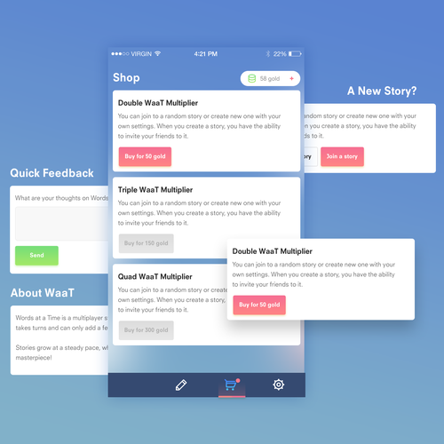Friend design with the title 'Story writing with friends app'