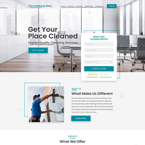 White-space website with the title 'Homepage for thecleanupman.com'