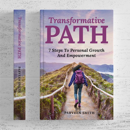 Path design with the title 'TRANSFORMATIVE PATH Book Cover Design'