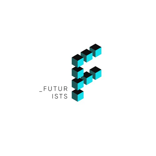 Isometric logo with the title 'Logo design for Futurists web series'