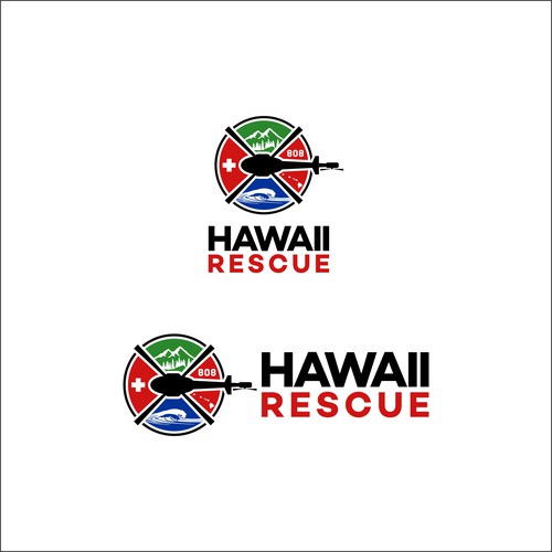 Rescue logo with the title 'modern bold logo for Hawaii Rescue'