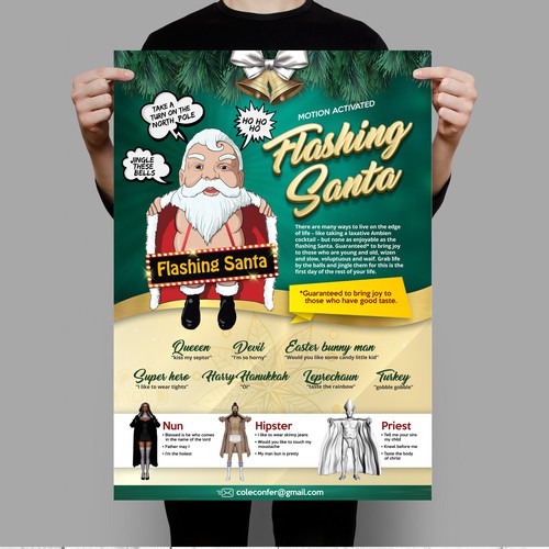 Santa design with the title 'Flashing Santa Flyer'