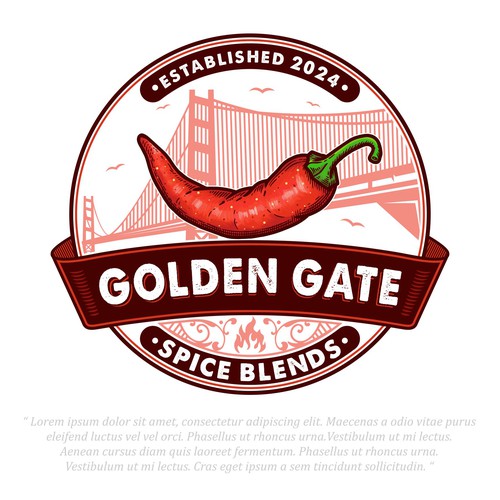 Chili pepper logo with the title 'Golden Gate'