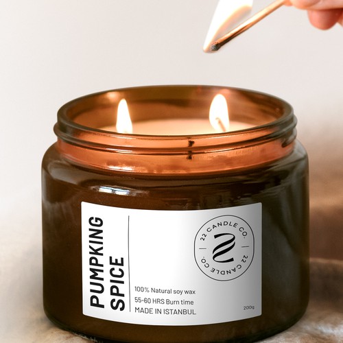 Candle label with the title '22 CANDLE CO '