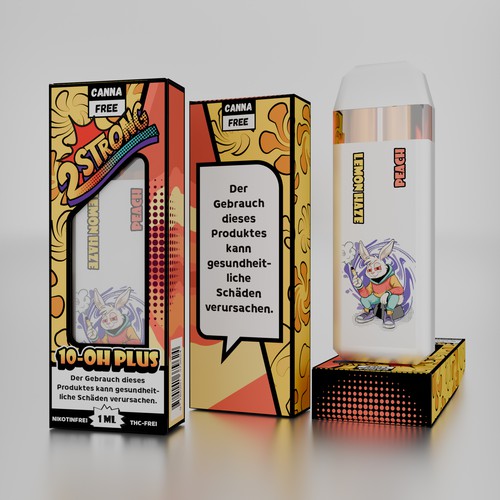 Retro packaging with the title 'Packaging for CannaFree Vape'