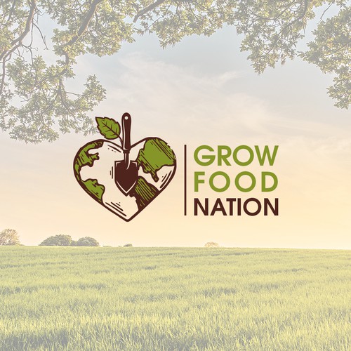 World logo with the title 'Grow Food Nation Logo'