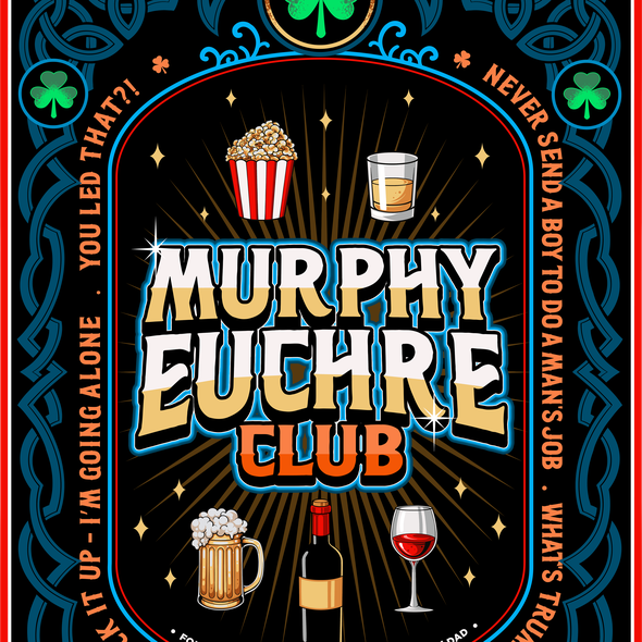 Logo illustration with the title 'Murphy Euchre Club'