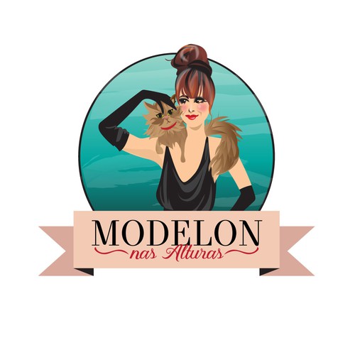 Portrait logo with the title 'modellon nas alturas'