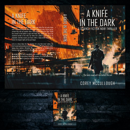 Dark book cover with the title 'A Knife in the Dark'
