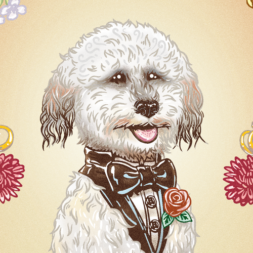 Pet artwork with the title 'Alfie'