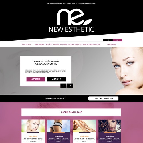 Site design with the title 'Site web new esthetic'