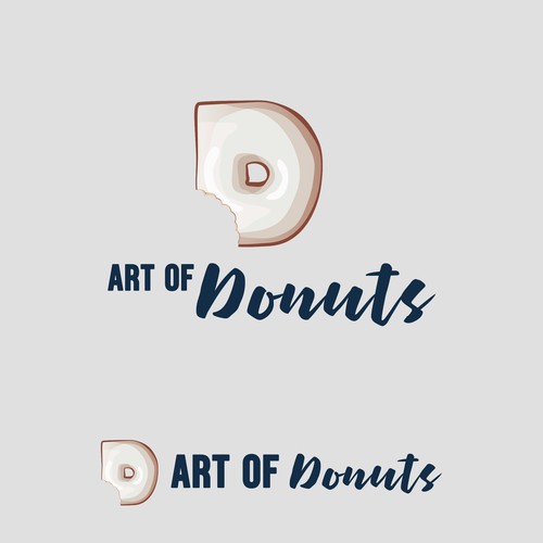 Brush stroke logo with the title 'Art of Donuts logo'