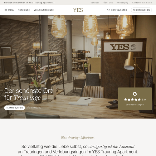 Wedding website with the title 'A Website For Engagement & Wedding Rings'