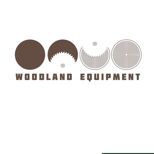 Wood brand with the title 'woodland equipment'
