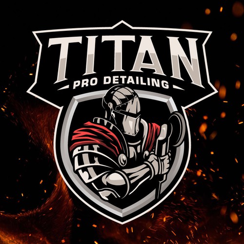 Car painting logo with the title 'TITAN PRO DETAILING'