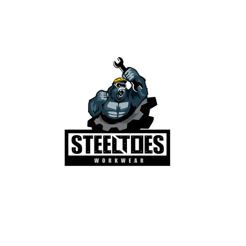 Steel design with the title 'Gorillas worker'