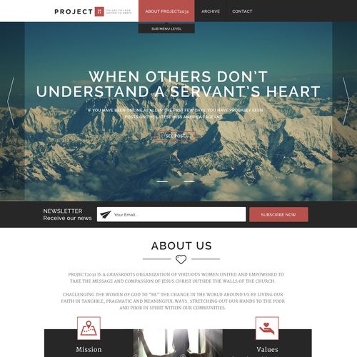 Site design with the title 'Website design for social project'