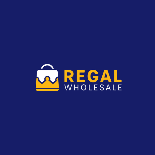 Shopping cart logo with the title 'Regal Wholesale logo'
