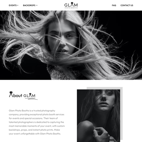 Photography website with the title 'Photography Landing page design'