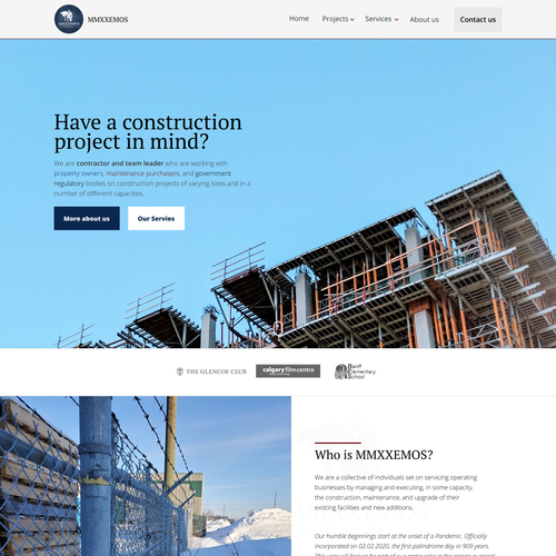 Construction website with the title 'A construction Comapny website'