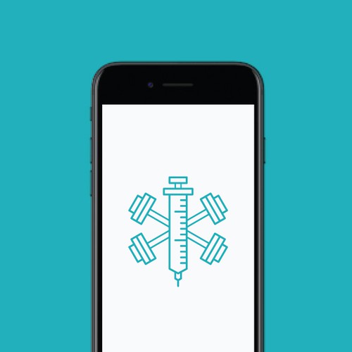 Dumbbell design with the title 'Medical and Fitness Logo'