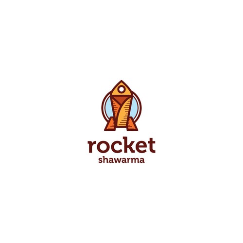 Shawarma logo with the title 'Playful logo for Rocket shawarma'