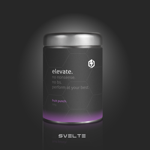Contemporary label with the title 'Fitness Supplement Packaging'