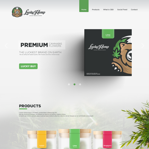 Lucky design with the title 'LuckyHemp Website Design'