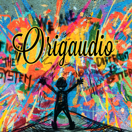 Wallpaper design with the title 'Origaudio Graffiti Backdrop'