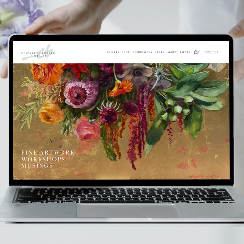 Ecommerce design with the title 'Painting a Striking Story for Elizabeth Butler'