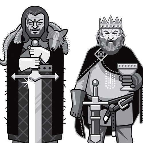 CorelDRAW illustration with the title 'Game of Thrones Characters'
