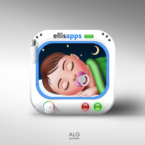 Monitor design with the title 'Icon for Baby  Monitor app'