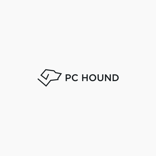 Outline logo with the title 'create logo simple logo for PC HOUND'