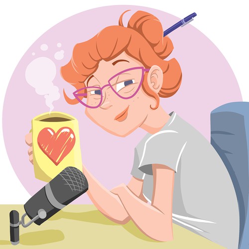 Logo illustration with the title 'PODCAST DESIGN'