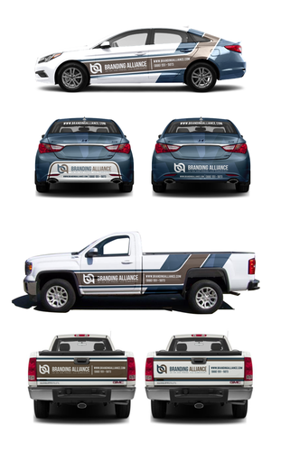 Wrap design with the title 'wrapping car BRANDING ALLIANCE'