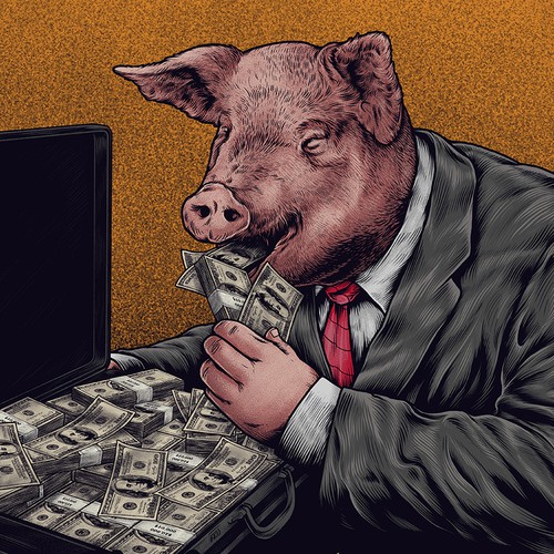 Artwork with the title 'The Animal in Man'