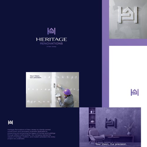 Premium brand with the title 'Heritage Renovations Brand Identity'