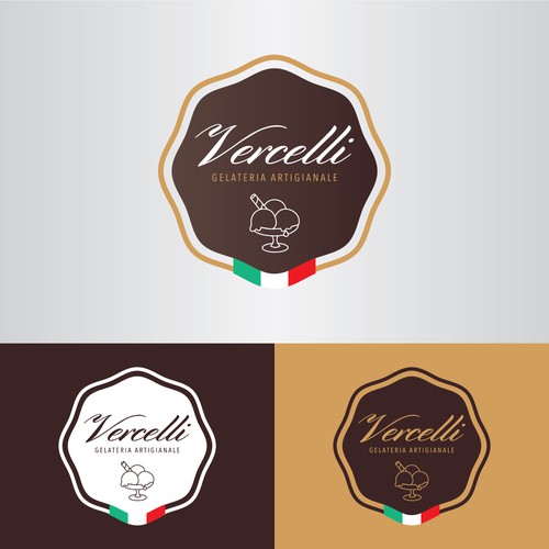 Gelato logo with the title 'Logo concept for a ice cream shop'