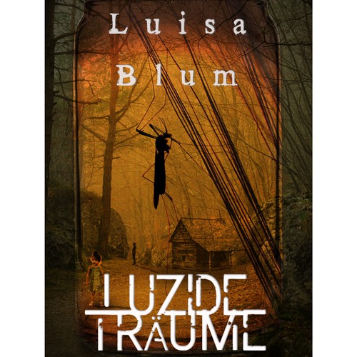 Wood book cover with the title 'Book cover for thriller romance'