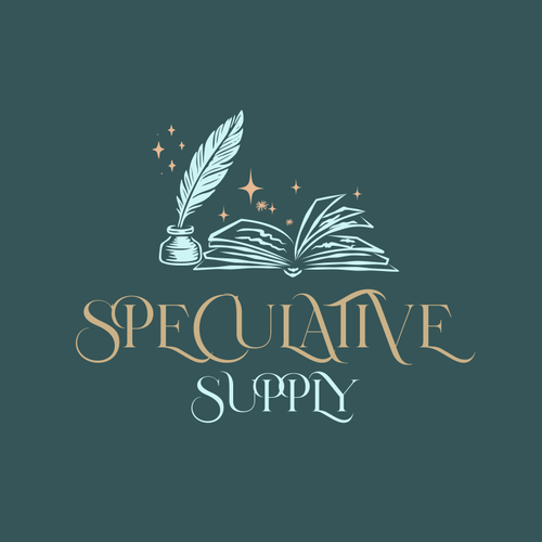 Magical logo with the title 'Speculative Supply, A Whimsical Literary Logo'