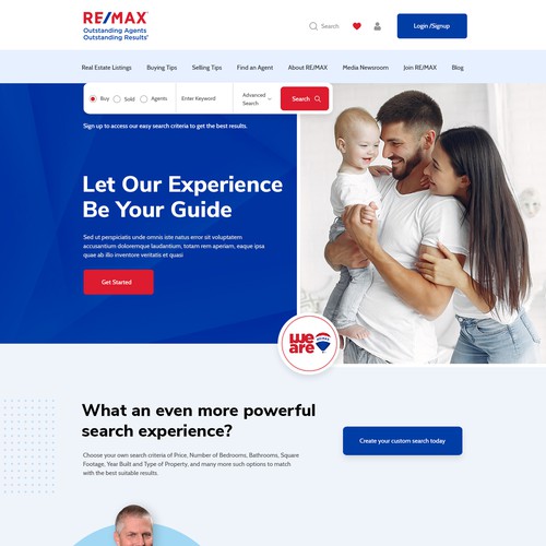 Homepage design with the title 'Real Estate Agent'