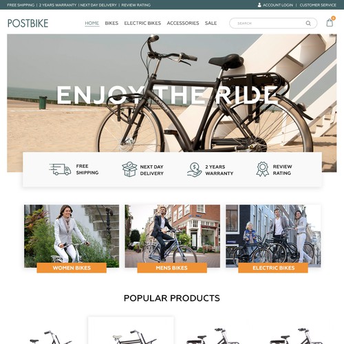 Cycle design with the title 'Bicycle webshop!'