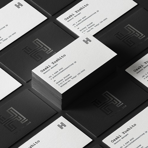 Foil design with the title 'Business Card For THE H'
